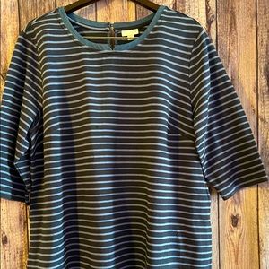 J Jill Size 2X Blue Striped Super Cute Shift Dress